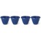 19.5"D Set of 4 Round Cobalt Blue Faux Ceramic Pot Plastic Planter